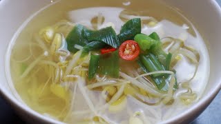 Soybean sprout soup with spicy kick  Korean food recipe [upl. by Asnerek]