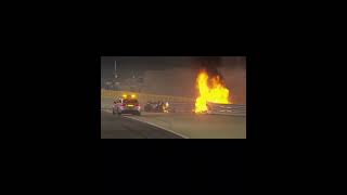 F1 driver walks out of fire [upl. by Llerrit350]