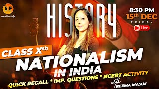 Nationalism In India History Class 10 SST  Social Science NCERT Live Board Exam with Reema Maam [upl. by O'Toole]