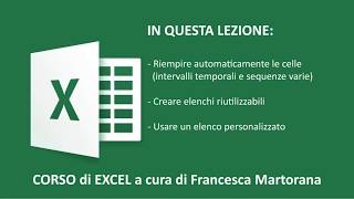 EXCEL tutorial 3 Riempimento automatico in Excel [upl. by Elfont500]