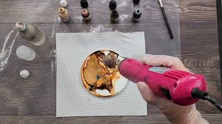 2070 Using Alcohol Inks To Create a Set Of Stunning Resin Coasters [upl. by Dody817]