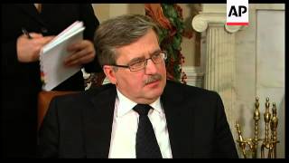 Pres Obama meets Polish counterpart Bronislaw Komorowski [upl. by Arnoldo]