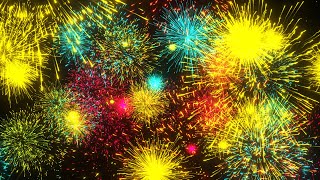 New Year Fireworks Background video  Footage  Screensaver [upl. by Cypro]