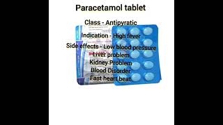 Paracetamol tabletParacetamol tabletuseside effectsshort video [upl. by Drolet]