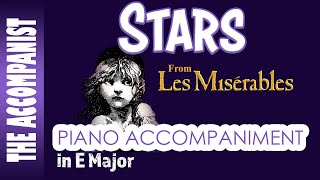 STARS from LES MISERABLES  Piano Accompaniment Karaoke Lyrics in CC [upl. by Erv]