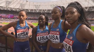 WCH 2017 London –Team USA 4X100 Metres relay Heat 1 [upl. by Johanan]