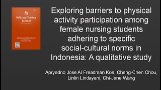 Barriers to physical activity among female nursing students in Indonesia [upl. by Zuckerman]