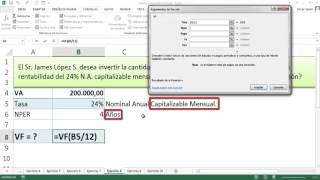 INTERÉS COMPUESTO EN EXCEL  EJERCICIO 8 [upl. by Dickson]