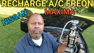 RECHARGE AC FREON IN YOUR NISSAN MAXIMA recharge freon first take car review nissan maxima [upl. by Kyre]