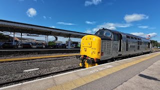 0V67 Rail Operations Group Class 37 37901 Mirrlees Pioneer arriving Worcester Shrub Hill 29824 [upl. by Flavian]