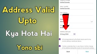 Address valid upto yono sbi kya hota hai [upl. by Ahsilyt572]