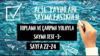 ACİL MATEMATİK SAYMA FASİKÜLÜ  Toplama ve Çarpma Yoluyla Sayma Test 3 [upl. by Loni]