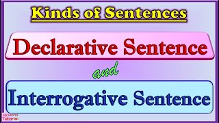 SENTENCE  Kinds of Sentences  Declarative and Interrogative Sentences  Liy Learns Tutorial [upl. by Iznekcam486]