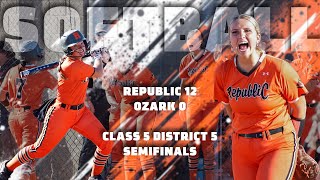 District Softball Highlights  Republic 3 vs Ozark 2 [upl. by Agnot]