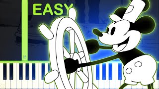 Steamboat Willie Theme Song  EASY Piano Tutorial [upl. by Auqenwahs322]