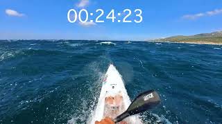 1 MINUTE DOWNWIND SURFING IN A SLOW SURFSKI [upl. by Krasner]