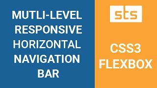 CSS3 Flexbox Responsive Horizontal Navigation Menu Bar  Flexbox Multilevel Nested Submenu [upl. by Ellehsor]