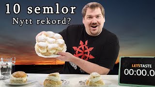 Försöker äta 10 semlor  Semla utmaning [upl. by Barling]