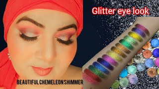 Sparkle and Shine Glittery Eye Makeup Tutorial Easy glitter eye makeup [upl. by Anyela]