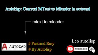 how to convert mtext to mleader in autocad [upl. by Ahsertal]