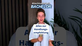 Handlungsempfehlung Bachelorthesis student bachelorstudium studium [upl. by Hamilah]