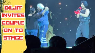 DILJIT DOSANJH  INVITES COUPLE ON TO THE STAGE  O2 ARENA  CONCERT  5th OCT 2024  diljitdosanjh [upl. by Jammal]