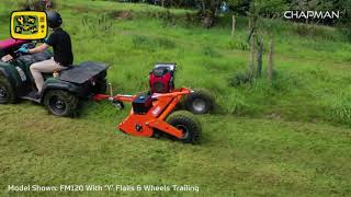 Chapman FM120 ATV Flail Mower with Y Flails amp Wheels Trailing Demo [upl. by Eusadnilem488]