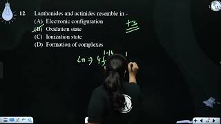 Lanthanides and actinides resemble in [upl. by Maurene]