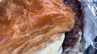 Wendys NEW Breakfast Menu Sausage Egg amp Swiss Croissant Review [upl. by Hplodnar929]