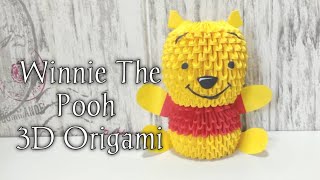 WINNIE THE POOH 3D ORIGAMI TUTORIAL  EASY ORIGAMI STEP BY STEP  PAPER CRAFTS [upl. by Rosenfeld665]