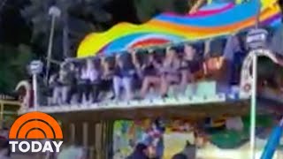 Scary Viral Video Carnival Ride Breaks With Passengers On Board [upl. by Ruthi75]