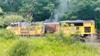 Blown Engine On US Military Train Filmed Live Keep Watching Video Quality Improves [upl. by Alleuqcaj440]