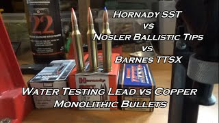 Hornady SST vs Nosler Ballistic Tip vs Barnes TTSX Water Test Weight Retention and More [upl. by Obbard]