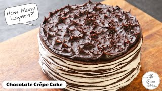 Eggless Chocolate Crêpe Cake Recipe  No Oven Chocolate Cake Recipe  The Terrace Kitchen [upl. by Lindie763]