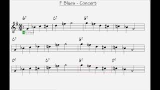 F Concert Blues G for Bb Instruments [upl. by Eadwina]