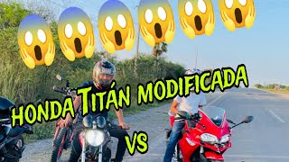 honda Titan modificada 🔥 corre contra varias motos en cd victoria 😱🚀🔥 [upl. by Spaulding987]