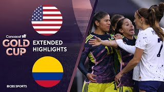 USA vs Colombia Extended Highlights  CONCACAF W Gold Cup I CBS Sports Attacking Third [upl. by Nohshan447]