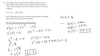 Exempelprov matte 3 kap 4 Extremvärde och derivata [upl. by Schulze]