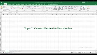 Converting Hex Numbers to Decimal and Decimal to Hex in Excel [upl. by Stoffel]