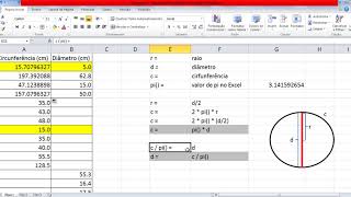 🌴🌳 🌲 Conversão entre Circunferência e Diâmetro no Excel [upl. by Adorl]