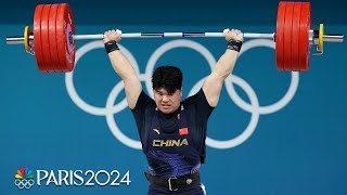 Chinas Liu Huanhua wins mens 102kg gold with a herculean effort  Paris Olympics  NBC Sports [upl. by Yecal]