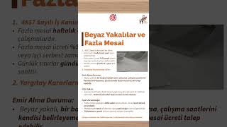 Beyaz yakalıların fazla mesai ücreti hakkı var mı öneçıkar keşfetedüş işçiler işçihakları [upl. by Anipsed248]