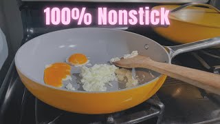 Caraway Nonstick Ceramic Frying Pan Review  Non Toxic PTFE amp PFOA Free [upl. by Doner]