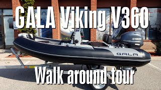 GALA Viking V360 blackgray edition  12 ft long luxury RIB  Walk around tour [upl. by Mannie]