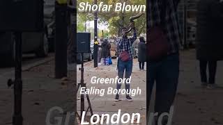 Shofar blowing Greenford high street London god jesus prayer uk [upl. by Beaudoin682]