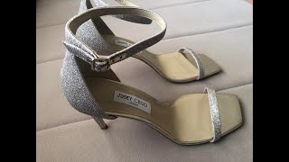 Jimmy Choo Alva 85mm glitter leather sandals [upl. by Greenberg991]