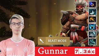 DOTA 2 Gunnar the BEASTMASTER OFFLANE 736c [upl. by Haral]