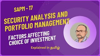 Security Analysis and Portfolio Management  Factors affecting choice of Investment [upl. by Eniarral]