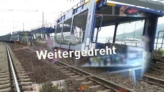 Weitergedreht Entgleister Güterzug bei Rüdesheim [upl. by Trepur]