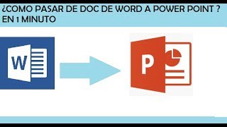 COMO PASAR DE UN DOCUMENTO DE WORD A DIAPOSITIVAS DE POWER POINT EN 1 MINUTO 2017 [upl. by Enaj]